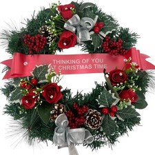 Christmas door or grave wreath