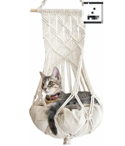 Macrame cat hammock hanging - macrame,