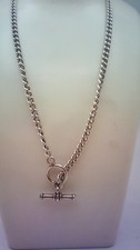 Vintage Sterling Silver Hallmarked 16" T-Bar & Loop Chain.