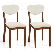 Armless Accent Side Chairs Sherpa Dining Chairs Set of 2-Walnut