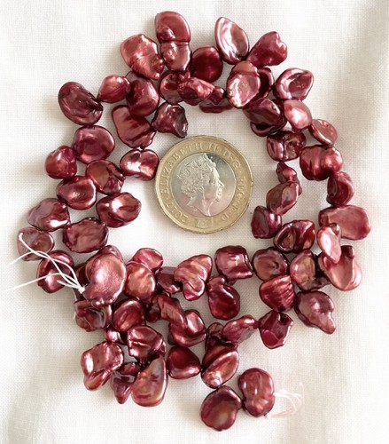 Red dyed freshwater - freshwater, keshi