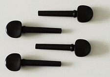 Violin Fiddle Tuning Pegs - Set of 4 Full Size 4/4 - Polished Black Ebony Wood;*