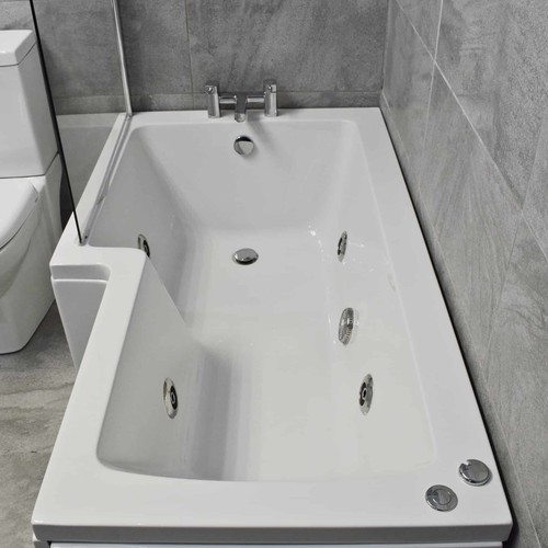 1500mm shaped showerbath - l,