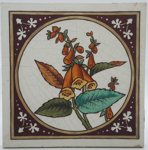 Antique fireplace tile hand - fireplace,