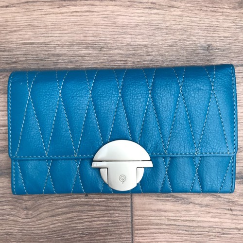 Graffiti real leather - leather, teal