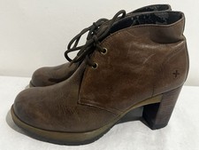Dr Martens Viviana Ankle Boots UK 8 Brown Leather High Heels Lace Up