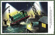 Thomas The Tank Engine. Percy In The Water! Original Postcard 101/8. Edmund Ward