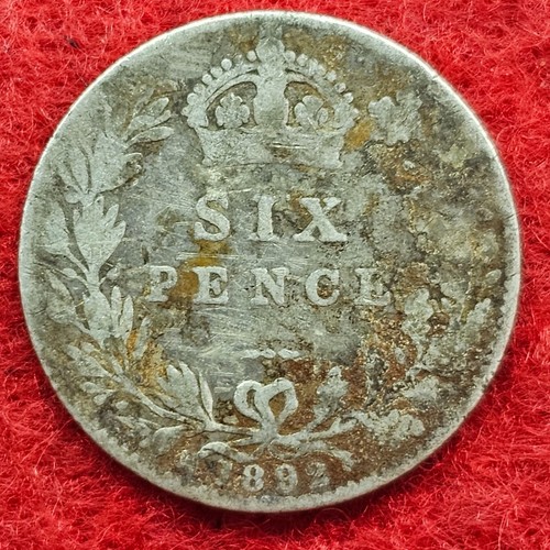 Silver sixpence from - from, 1845