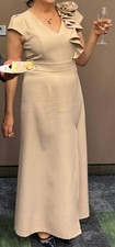 Ladies Dress Special Occasion wedding/ size 42(14UK)Beige made in Poland