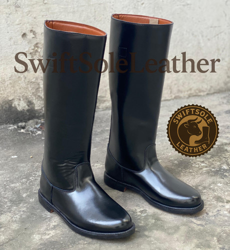 Men black leather riding - men’s,