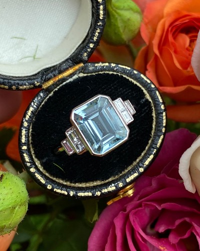 Art deco aquamarine and - art,