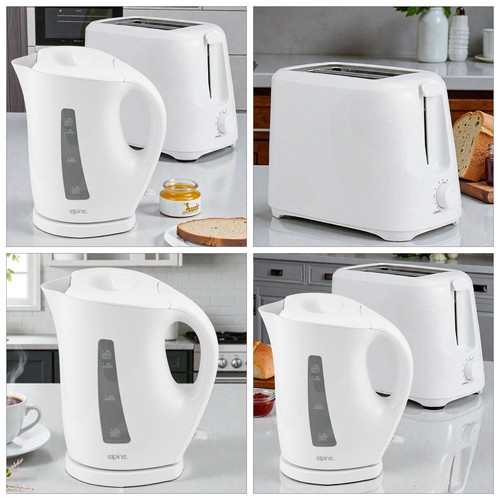 White kettle toaster set - kettle, &