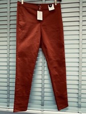 F&F Super Skinny Brown Trousers UK 16 R Ladies Tobacco Slim Fit High Waisted £18