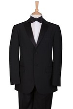 Black Tie Tuxedo Suit 2 Piece Formal Evening Dinner Jacket Trousers Cruise Prom