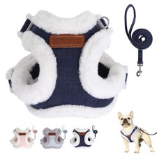 Soft Fleece Dog Harness and Lead No Pull Step In Vest Coat Labrador Small Large
