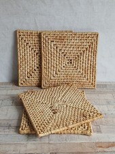 Vintage Set of 4 Square Reed