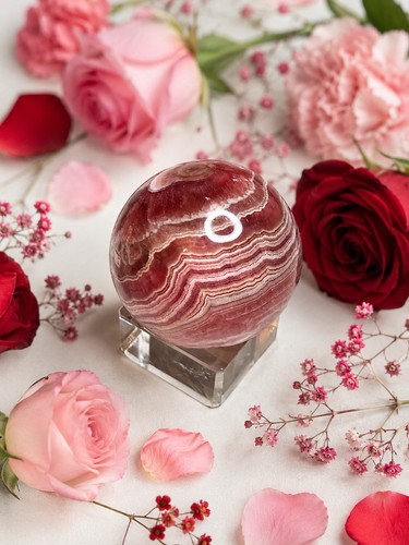 Rhodochrosite crystal sphere - rhodochrosite,