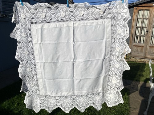 Vintage lace tablecloth - vintage,