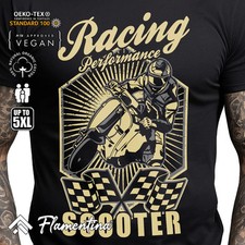 Scooter Racing Mens Tshirt High-Speed Motor Sport T-Shirt Biker Helmet Tee P089