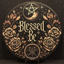 Blessed Be Wall Sign - Metal - Wiccan Pagan Witchy Atar Decor - Home Decorations