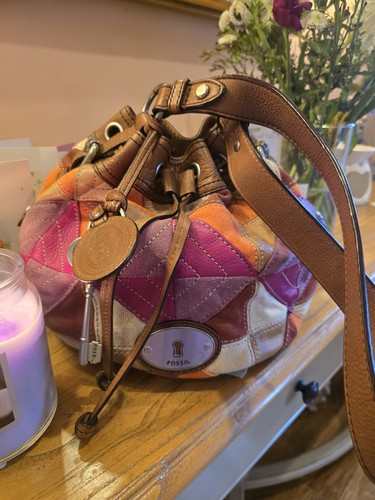 Fossil patchwork leather suede - fossil,