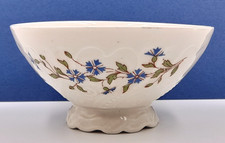 Unusual Vintage French Ceramic Café au Lait Coffee Bowl Blue Floral Design A1967