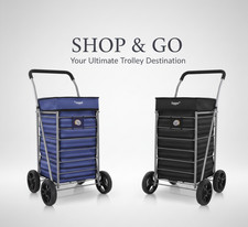 Hoppa Lightweight 4 Wheel Premium Quality Folding Shopping Trolley Cart Luggage