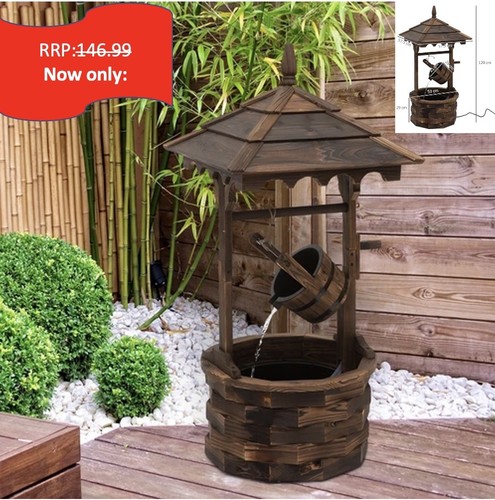 Fir wood pump fountain - fountain, outdoor
