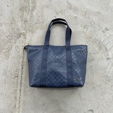 Vintage Fred Perry Monogram Check Pattern Tote Bag Blue Eco Mens Size OS