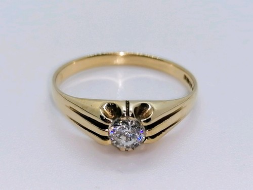 9ct gold solitaire - 9ct, gypsy