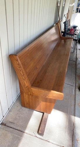 Church pew 10ft solid oak - church,