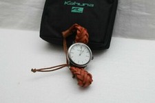 Kahuna Casual Quartz Watch with Brown Leather Strap and Stainless Steel Case