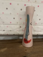 Pink Multicoloured Abstract Face Tall Ceramic Vase