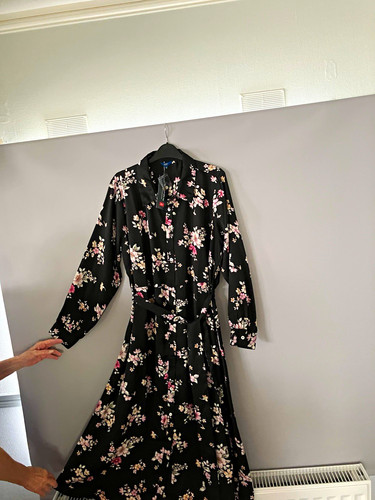 Women black floral long - women’s,