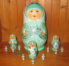 Korobeynik style Russian dolls 13 hand painted Babushka UNIQUE SIDOROVA signed