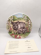 Royal Doulton Pigs In Bloom 'Rosie' Collectors Plate With Certificate