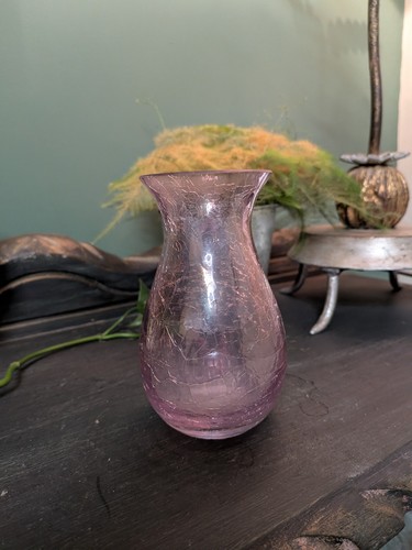 Vintage purple crackle - purple, glass