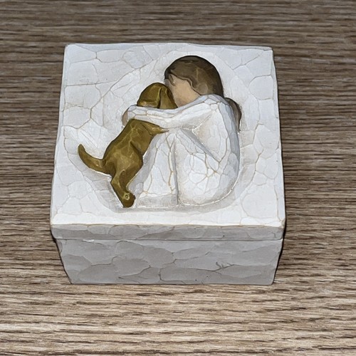 Vintage willow tree dog - tree, girl