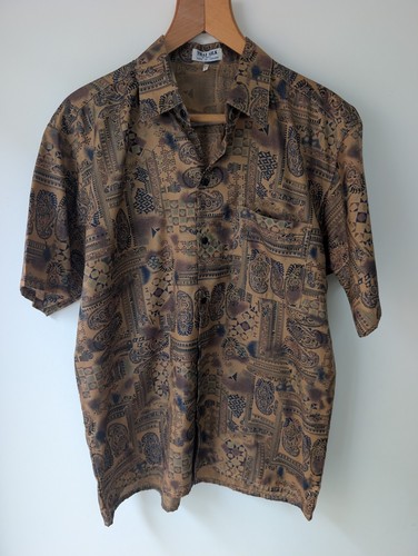 Vintage thai silk mens shirt - thai,