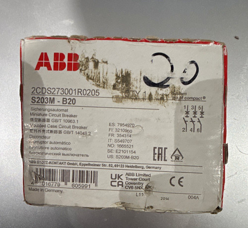 Abb s203m b20 miniature - abb, s203m-b20