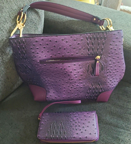 Purple animal print satchel - purple,
