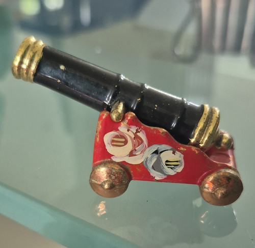 Brass miniature cannon model - brass,