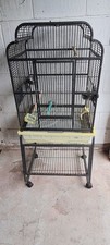 Parrot-Supplies Tampa Parrot Cage, For Small / Medium Parrots With Stand, Black