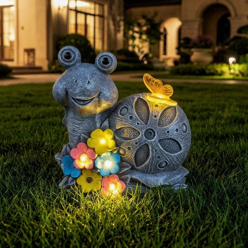 Solar snail turtle statue - snail,