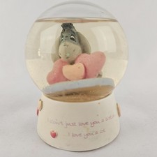 Disney Winnie The Pooh Eeyore Snow Globe Figurine Valentines Little Moments