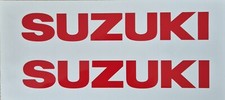 2 x Suzuki Tank Fairing Decal Stickers 200mm X 30mm Oracal 651 Gloss Red
