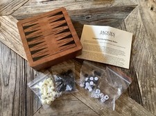 Vintage Jaques Of London Wooden Travel Chess Backgammon Set Slide Front Storage