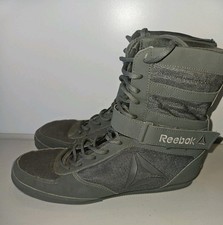 Reebok Size 10 Green Fabric Lace Up Boxing Boots Mens