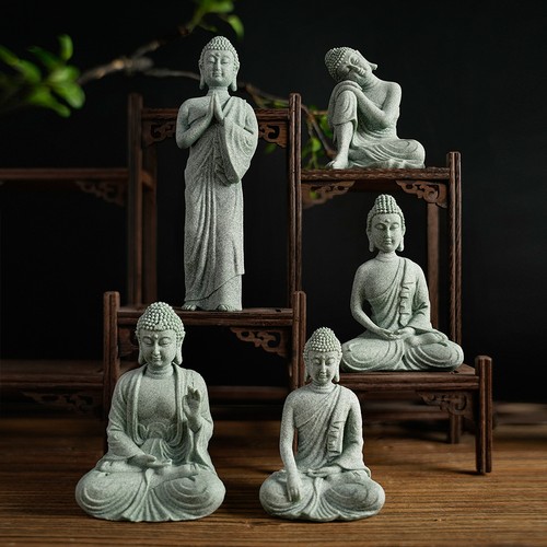 Green sandstone buddha statue - green,