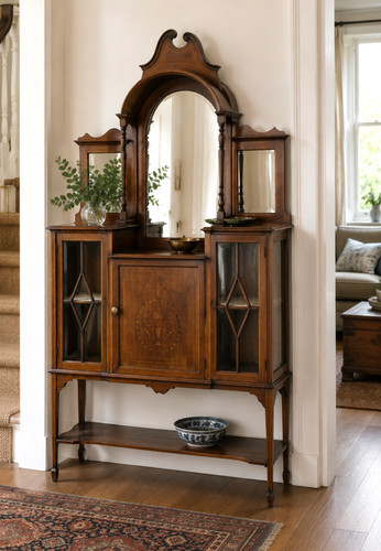 Edwardian inlaid mahogany - inlaid,